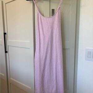 J.Crew midi pink and white striped dress- NWT